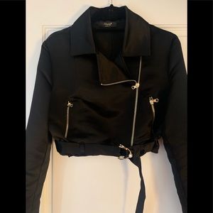 Satin cropped jacket